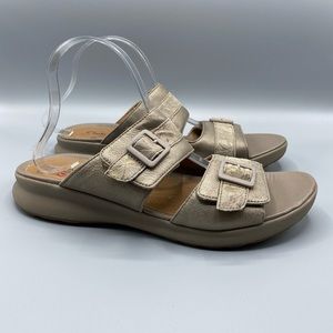 Clarks Unstructured Womens Shoes Sandals Open Toe Taupe Gray Size 11